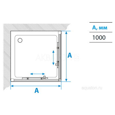 Душевое ограждение Акватон Ritsa квадратное 100х100х200 1AX010SSXX000. Фото