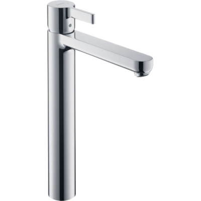 Смеситель для раковины Hansgrohe Metris S Highriser, однорычажный, без сливного набора 31023000, хром. Фото