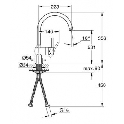 Смеситель для мойки GROHE Minta 32930000. Фото