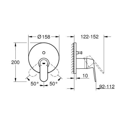 Смеситель для ванны GROHE 24045000 Eurosmart Cosmopolitan, хром. Фото