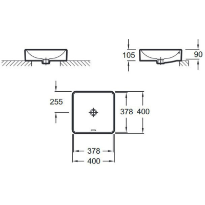 Раковина накладная JACOB DELAFON Vox 40х40 EVG102-00. Фото
