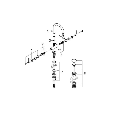 GROHE 21022003 Atrio New Смеситель двухвентильный для раковины на 1 отверстие, рукоятки-рычаги, размер L. Фото