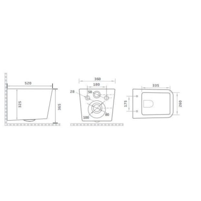 Унитаз подвесной безободковый GID Tr2144BM черный матовый. Фото