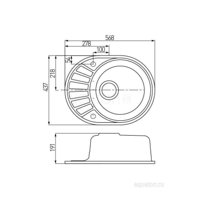 Мойка для кухни Акватон Чезана круглая с крылом латте 1A711232CS260. Фото