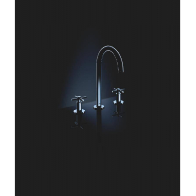 GROHE 20008003 Atrio New Смеситель двухвентильный для раковины на 3 отверстия, монтаж на бортик, крестобразная ручка, размер M. Фото