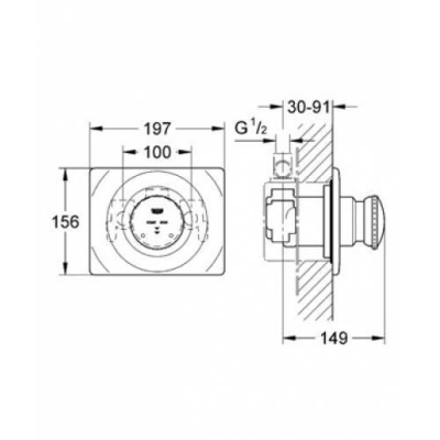 Cмеситель для душа GROHE Conromix Surf 36121000 (внешняя часть). Фото