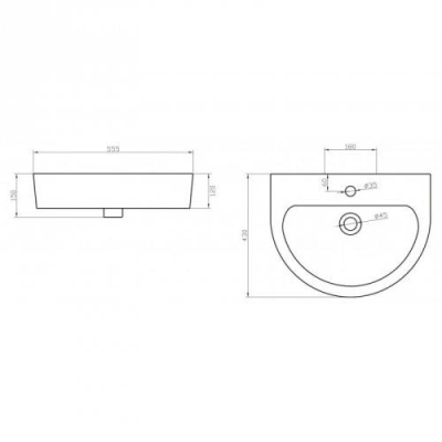 Раковина BELBAGNO Marino 55х43 BB105L. Фото