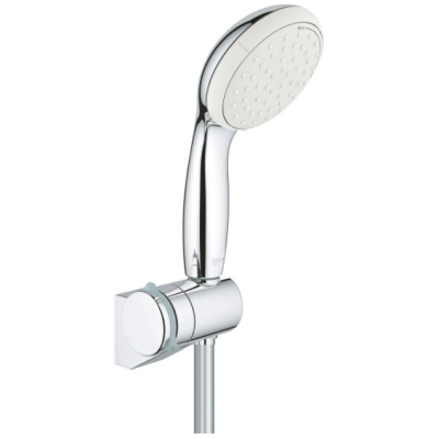 GROHE 2760110E Tempesta New 100 Душевой набор II (круглый ручной душ, настенный держатель, шланг 1750 мм), 5,7 л/мин, хром. Фото