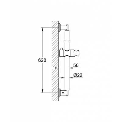 Душевая штанга GROHE Sena 28580000 600 мм. Фото