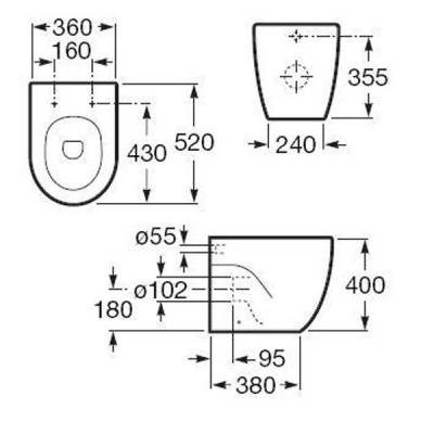 Унитаз под скрытый бачок ROCA Meridian 347247000. Фото