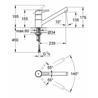 Смеситель для мойки GROHE Concetto New 32659DC1. Фото