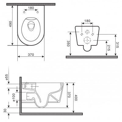 Чаша унитаза безободкового подвесного BELBAGNO Colorato Grigio BB062CHR-GR. Фото