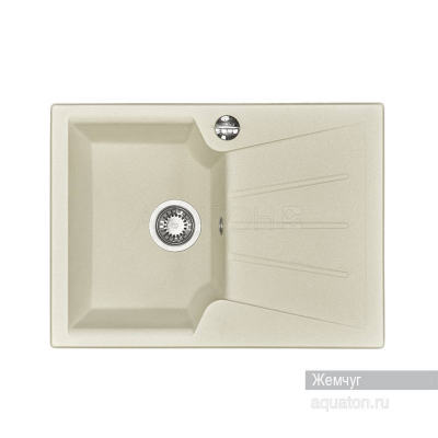 Мойка для кухни Акватон Монца прямоугольная с крылом жемчуг 1A716032MC240. Фото