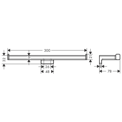 Держатель для запасных рулонов Hansgrohe AddStoris 41748340 шлифованный черный хром для ванной комнаты. Фото