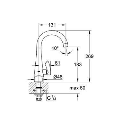 Вентиль для мойки GROHE K4 30004000. Фото