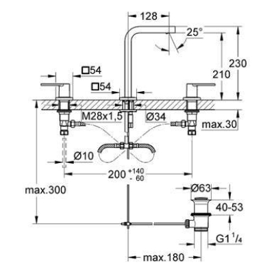 Смеситель для раковины GROHE Quadra 20307000. Фото