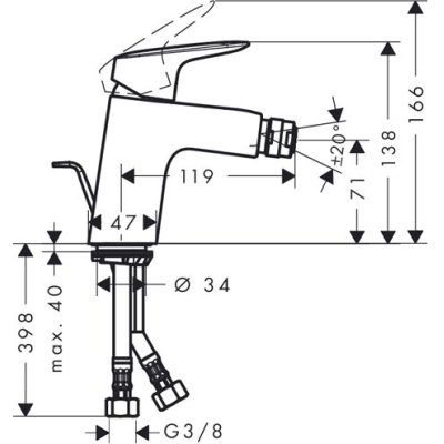 Смеситель для биде Hansgrohe Logis 71204000. Фото