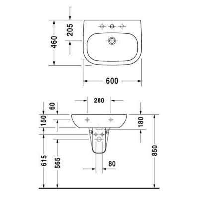 Раковина DURAVIT D-CODE 60х46 23106000002. Фото