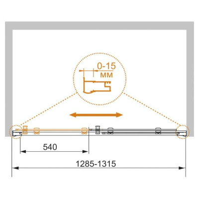 Душевая дверь CEZARES Pratico PRATICO-BF-1-130-P-Cr. Фото