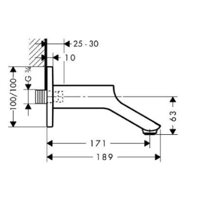 Излив для ванны AXOR Urquiola 171 мм 11430000. Фото
