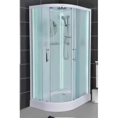 Душевая кабина ESBANO полукруглая с крышей и LED освещением ESBANO ES-L115CR (Right). Фото