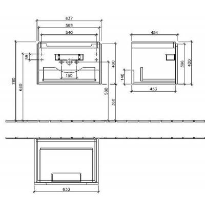 Тумба под раковину Villeroy&Boch SUBWAY 2.0 A688 00DH. Фото