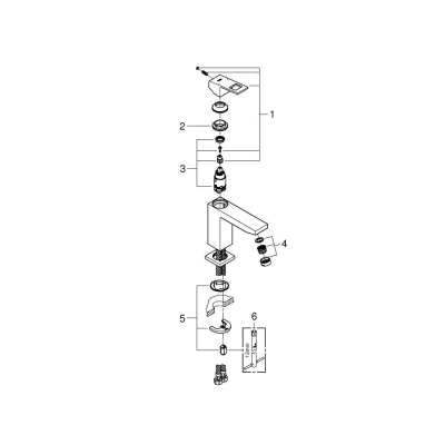 Смеситель для раковины GROHE Eurocube 23446000. Фото