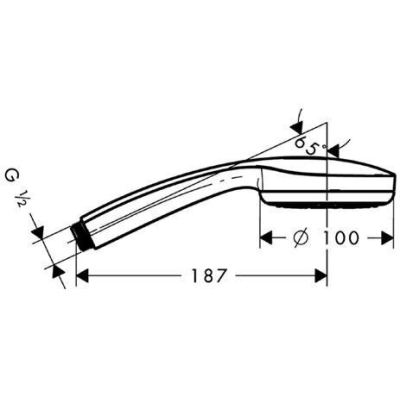 Ручной душ Hansgrohe Croma 100 1jet 28580000. Фото