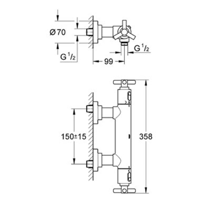 Смеситель термостатический для душа GROHE Atrio Jota 34011000. Фото