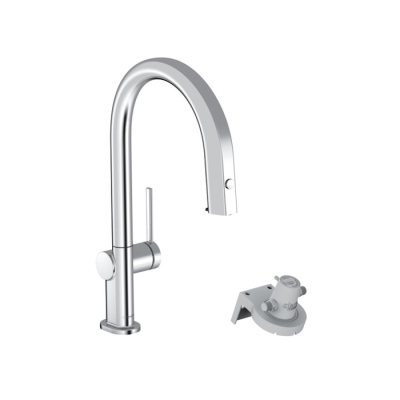 Cмеситель для кухни с вытяжным изливом Hansgrohe Aqittura M91 210 1j с подключением к фильтру питьевой воды 76803000. Фото