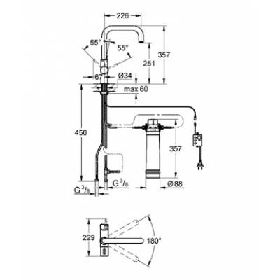 Смеситель для мойки GROHE Blue Pure 31299DC1. Фото