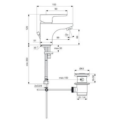 Смеситель для раковины IDEAL STANDARD Ceraplan III B0700AA. Фото