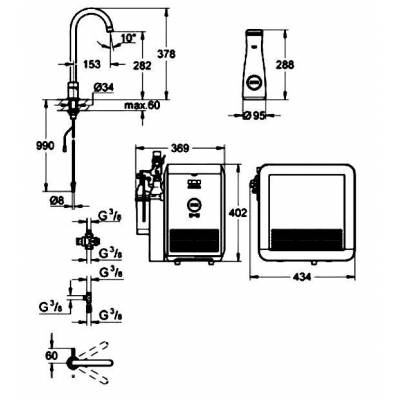 Смеситель для мойки GROHE Blue Minta New 31347DC1. Фото