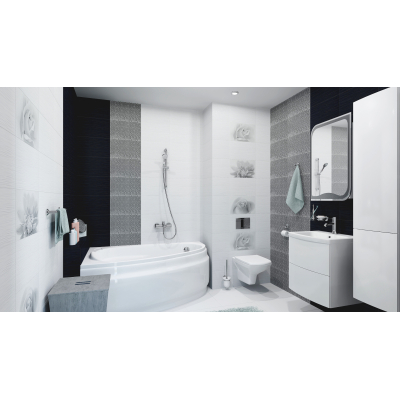 Unitile 010301001884 Декор Камелия 250х400 чёрный 01