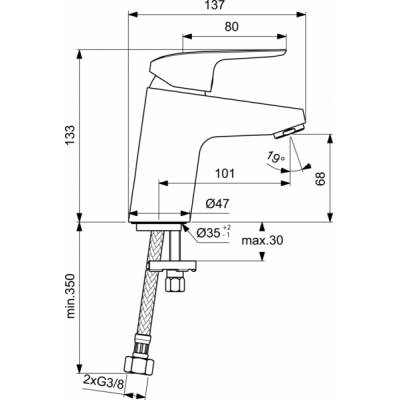 Смеситель для раковины IDEAL STANDARD Ceraflex B1710AA. Фото