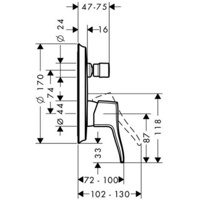 Смеситель для ванны Hansgrohe Metris Classic 31485000. Фото