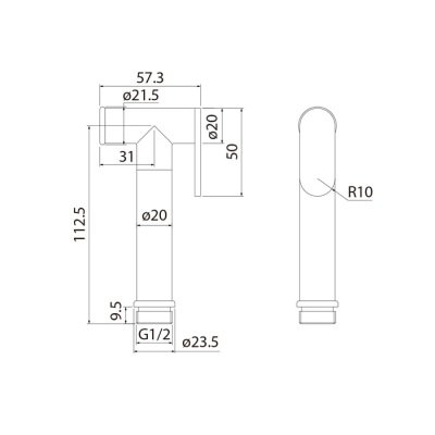 Гигиеническая лейка графитовая латунь IDDIS 020GB0Gi20. Фото