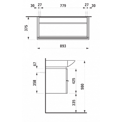 Тумба под раковину LAUFEN Palace 4.0125.2.075.463.1. Фото