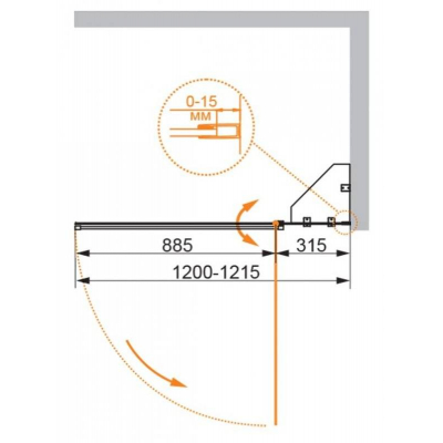 Шторка на ванну CEZARES Eco ECO-O-V-12-120/140-P-Cr-R. Фото