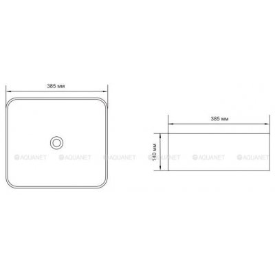 Раковина накладная AQUANET City-1 39х39 211280. Фото