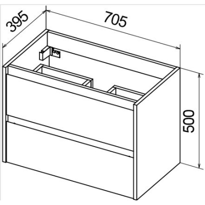 Тумба под раковину подвесная BELBAGNO KRAFT 39-700/390-2C-SO-BO Bianco Opaco. Фото