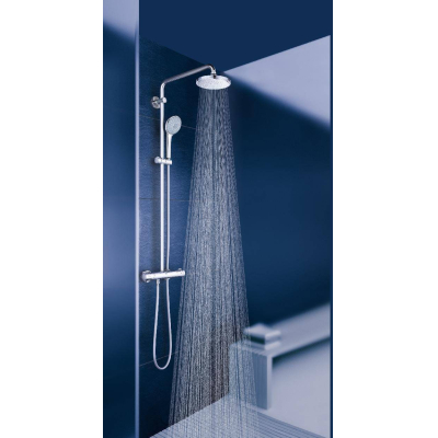 GROHE 26418000 Euphoria 180 E Душевая система с термостатом для душа без верхнего и ручного душей, эргономичные рукоятки. Фото