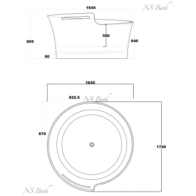 Ванна из литьевого мрамора NS BATH NSB-16174. Фото