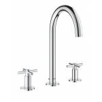 GROHE 20008003 Atrio New Смеситель двухвентильный для раковины на 3 отверстия, монтаж на бортик, крестобразная ручка, размер M. Фото