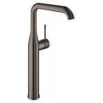 GROHE 32901A01 Essence New Смеситель однорычажный для свободностоящей раковины U-излив, гладкий корпус, цвет: темный гарфит, глянец. Фото