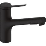 Смеситель для кухни Hansgrohe Zesis M33 74800670 с вытяжным душем, матовый черный. Фото