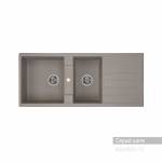 Мойка для кухни Акватон Торина прямоугольная с крылом и дополнительной чашей серый шелк 1A712032TR250. Фото