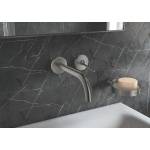 GROHE 19918AL3 Atrio New Joy Смеситель для раковины на 2 отверстия, настенный монтаж, вынос 221 мм, размер S, Графит (без встроенной части, комплект верхней монтажной части для 23 429 000). Фото