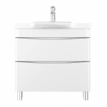 База под раковину напольная 80 см, 2 ящика, белый глянец AM.PM Like M80FSX0802WG. Фото