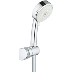 GROHE 27584002 Tempesta Cosmopolitan 100 Душевой набор III (круглый ручной душ, настенный держатель, шланг 1750 мм), 9,5 л/мин, хром. Фото